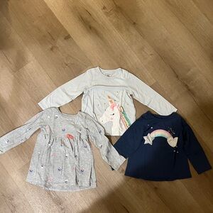 First Impressions Girls' Multi-Pack Long Sleeve Tees - Light blue, Gray & Navy